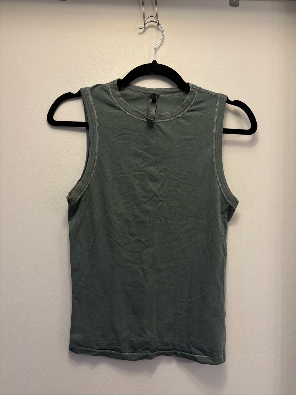 SKIMS Olive Green Cotton Stretch Crop Tank Top Women's Size M